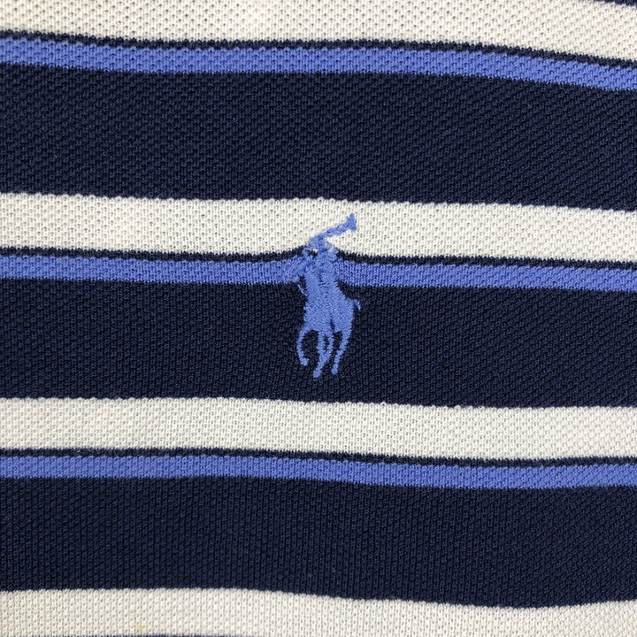 Ralph Lauren POLO by Ralph Lauren GOLF FIT Multi-stripe Short-Sleeve Polo Shirt, Men's XXL equivalent. Pima Cotton navy blue type Vintage Second Hand