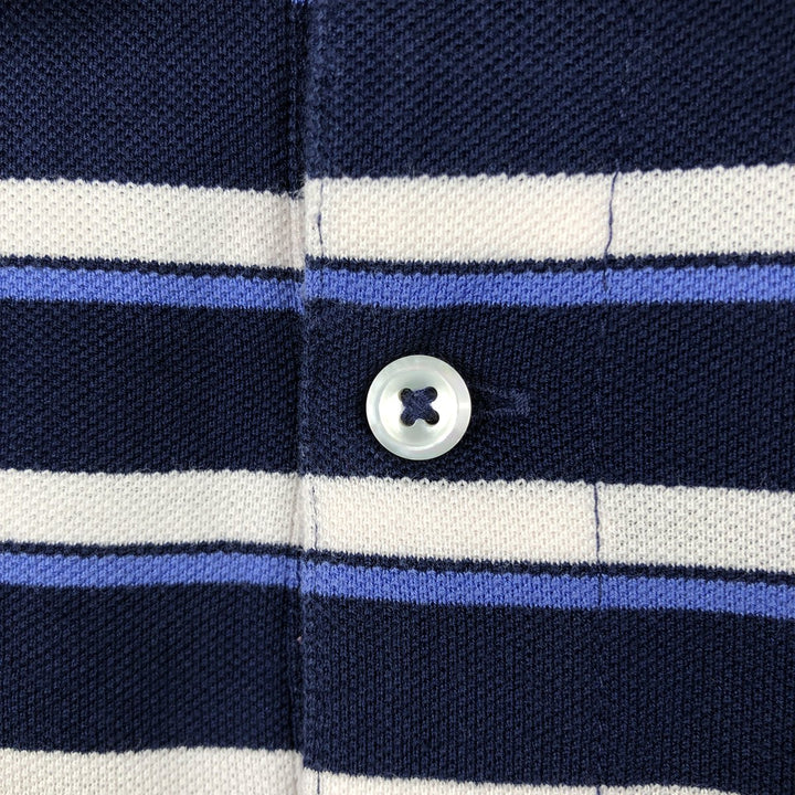 Ralph Lauren POLO by Ralph Lauren GOLF FIT Multi-stripe Short-Sleeve Polo Shirt, Men's XXL equivalent. Pima Cotton navy blue type Vintage Second Hand