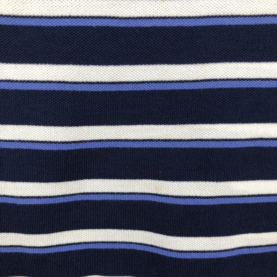 Ralph Lauren POLO by Ralph Lauren GOLF FIT Multi-stripe Short-Sleeve Polo Shirt, Men's XXL equivalent. Pima Cotton navy blue type Vintage Second Hand