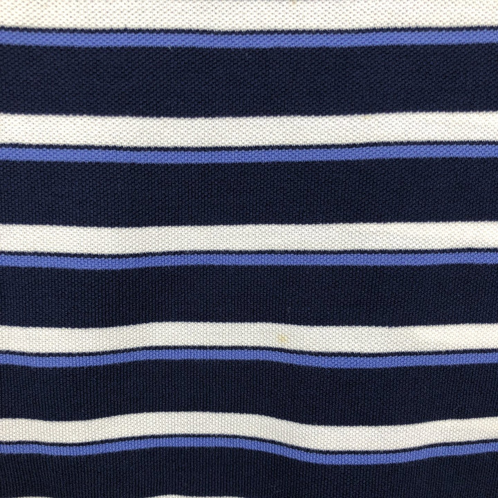 Ralph Lauren POLO by Ralph Lauren GOLF FIT Multi-stripe Short-Sleeve Polo Shirt, Men's XXL equivalent. Pima Cotton navy blue type Vintage Second Hand