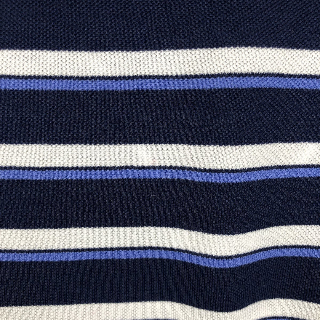 Ralph Lauren POLO by Ralph Lauren GOLF FIT Multi-stripe Short-Sleeve Polo Shirt, Men's XXL equivalent. Pima Cotton navy blue type Vintage Second Hand