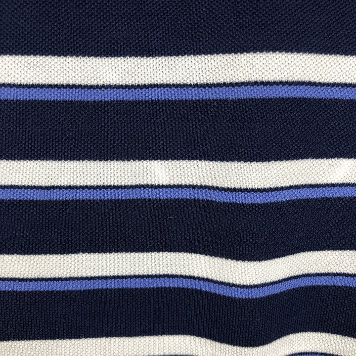Ralph Lauren POLO by Ralph Lauren GOLF FIT Multi-stripe Short-Sleeve Polo Shirt, Men's XXL equivalent. Pima Cotton navy blue type Vintage Second Hand