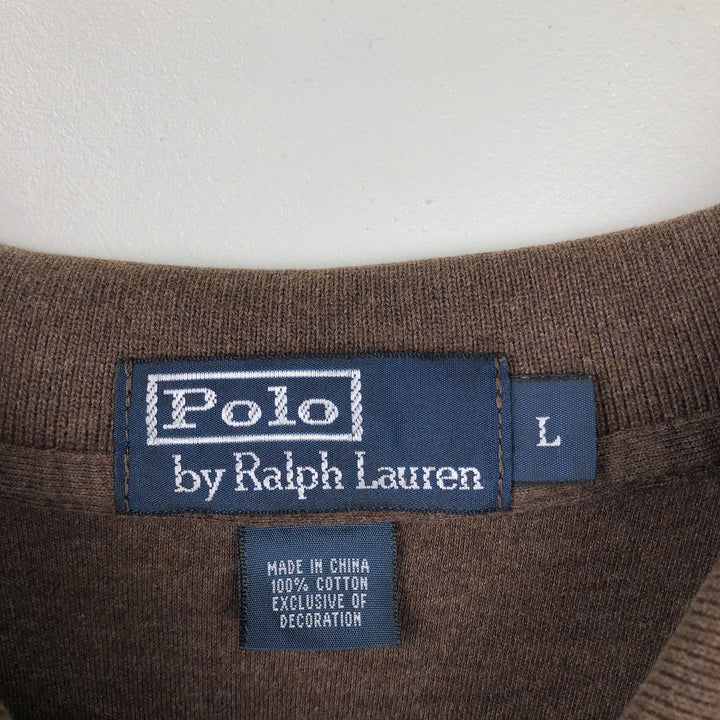 Ralph Lauren POLO by Ralph Lauren short sleeve polo shirt, men's size L cotton brown type Vintage Second Hand