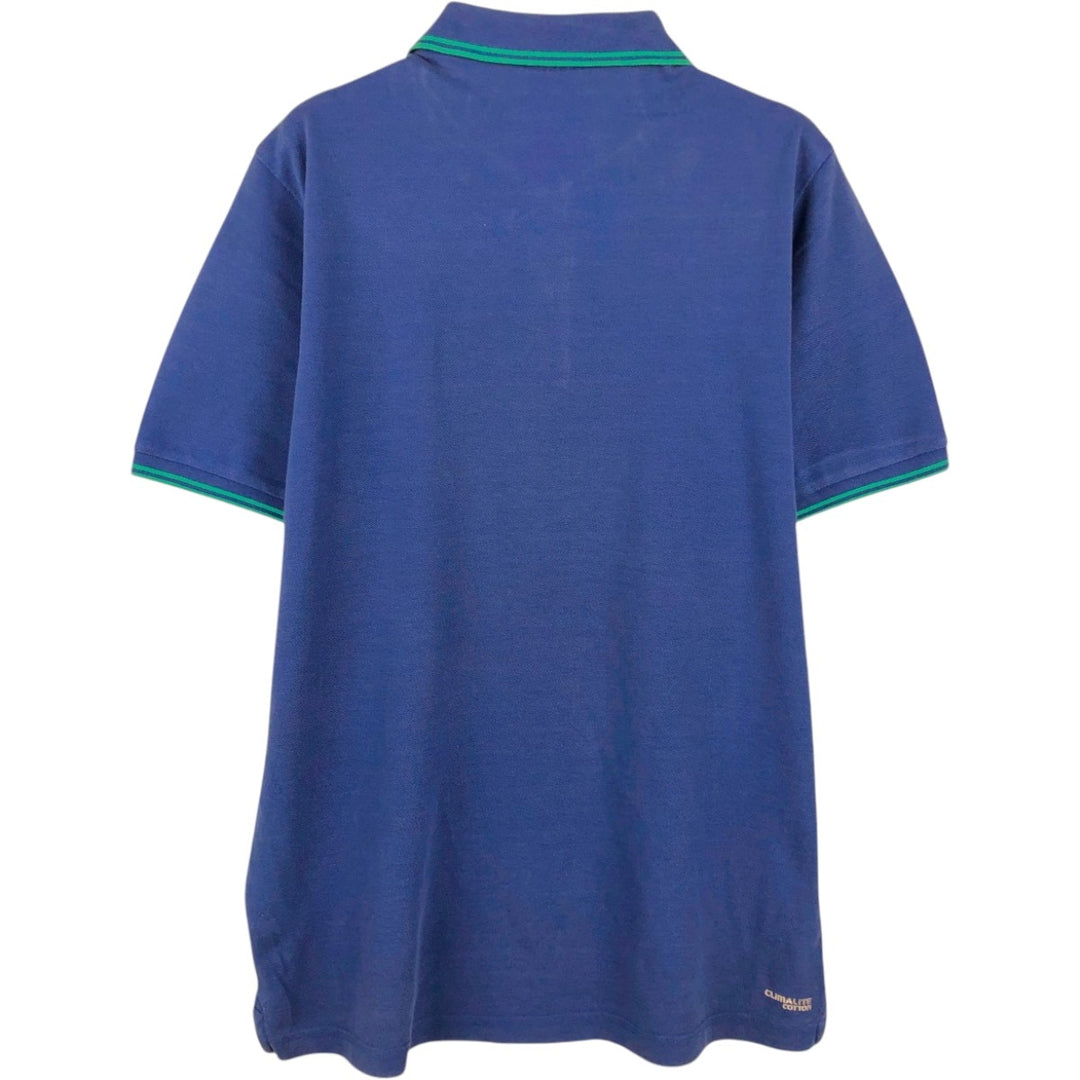 Adidas short sleeve polo shirt, size L for men cotton blue type Vintage Second Hand