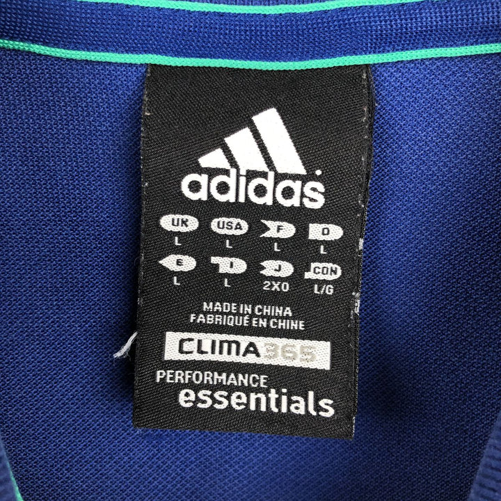 Adidas short sleeve polo shirt, size L for men cotton blue type Vintage Second Hand