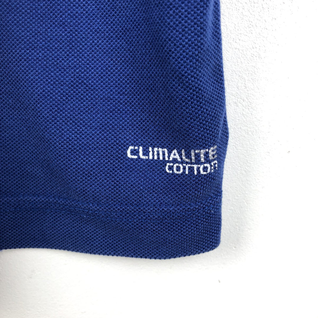Adidas short sleeve polo shirt, size L for men cotton blue type Vintage Second Hand