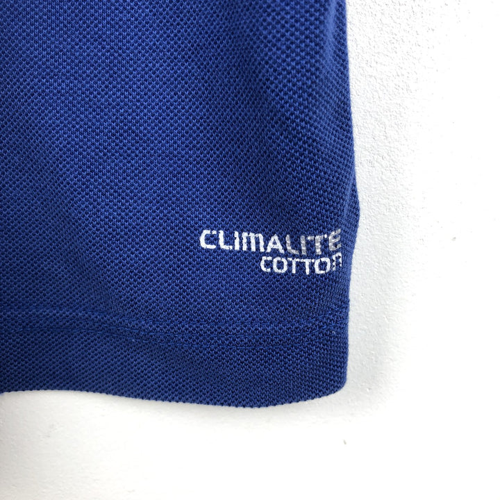 Adidas short sleeve polo shirt, size L for men cotton blue type Vintage Second Hand