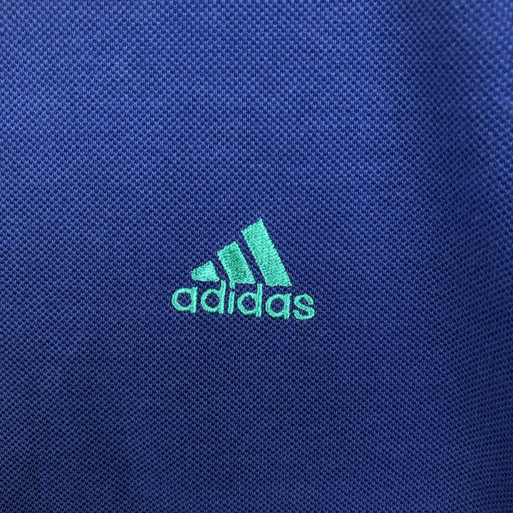 Adidas short sleeve polo shirt, size L for men cotton blue type Vintage Second Hand