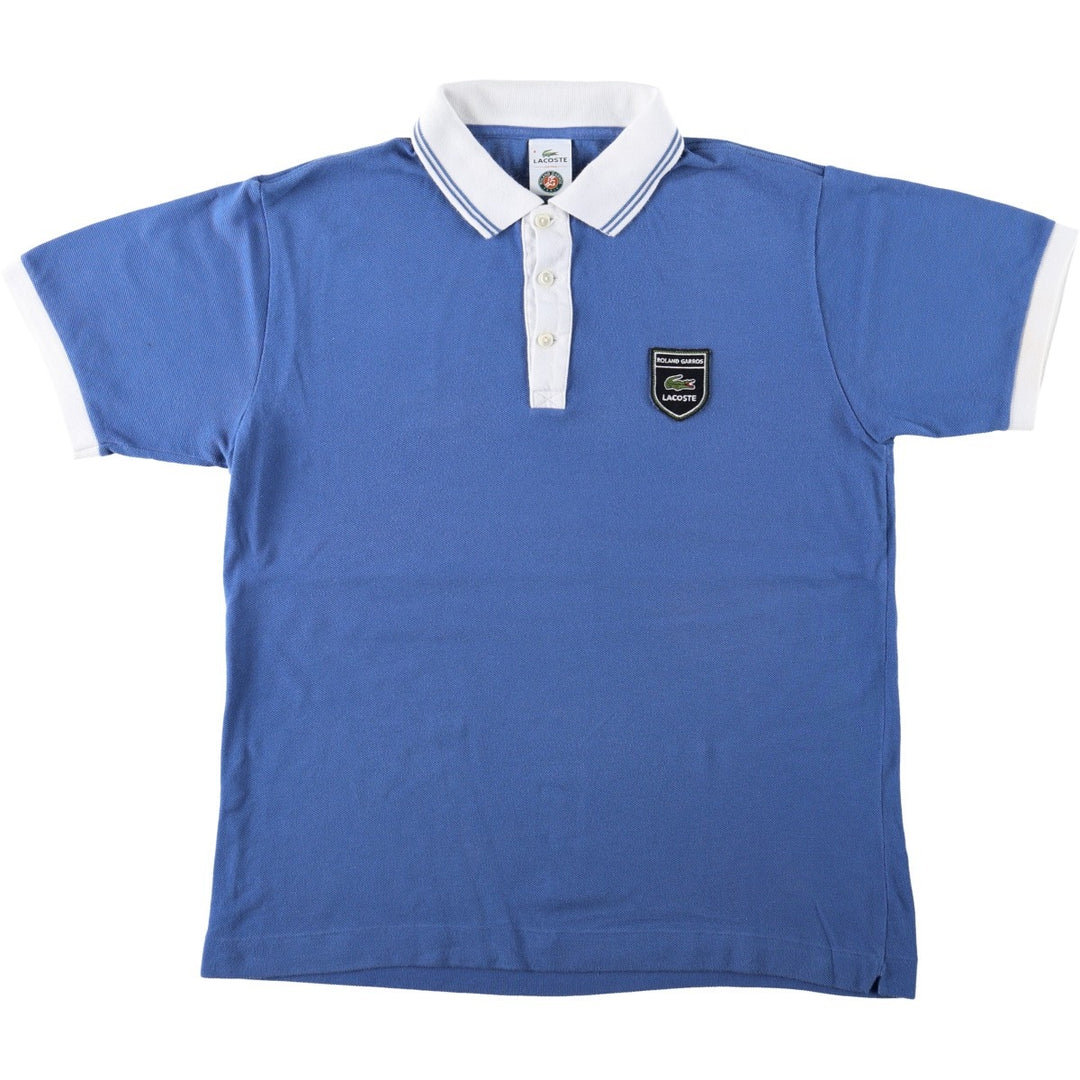 Lacoste Roland-Garros Short-Sleeve Polo Shirt, Size 4 (Men's M equivalent) cotton Blue type light blue Vintage Second Hand
