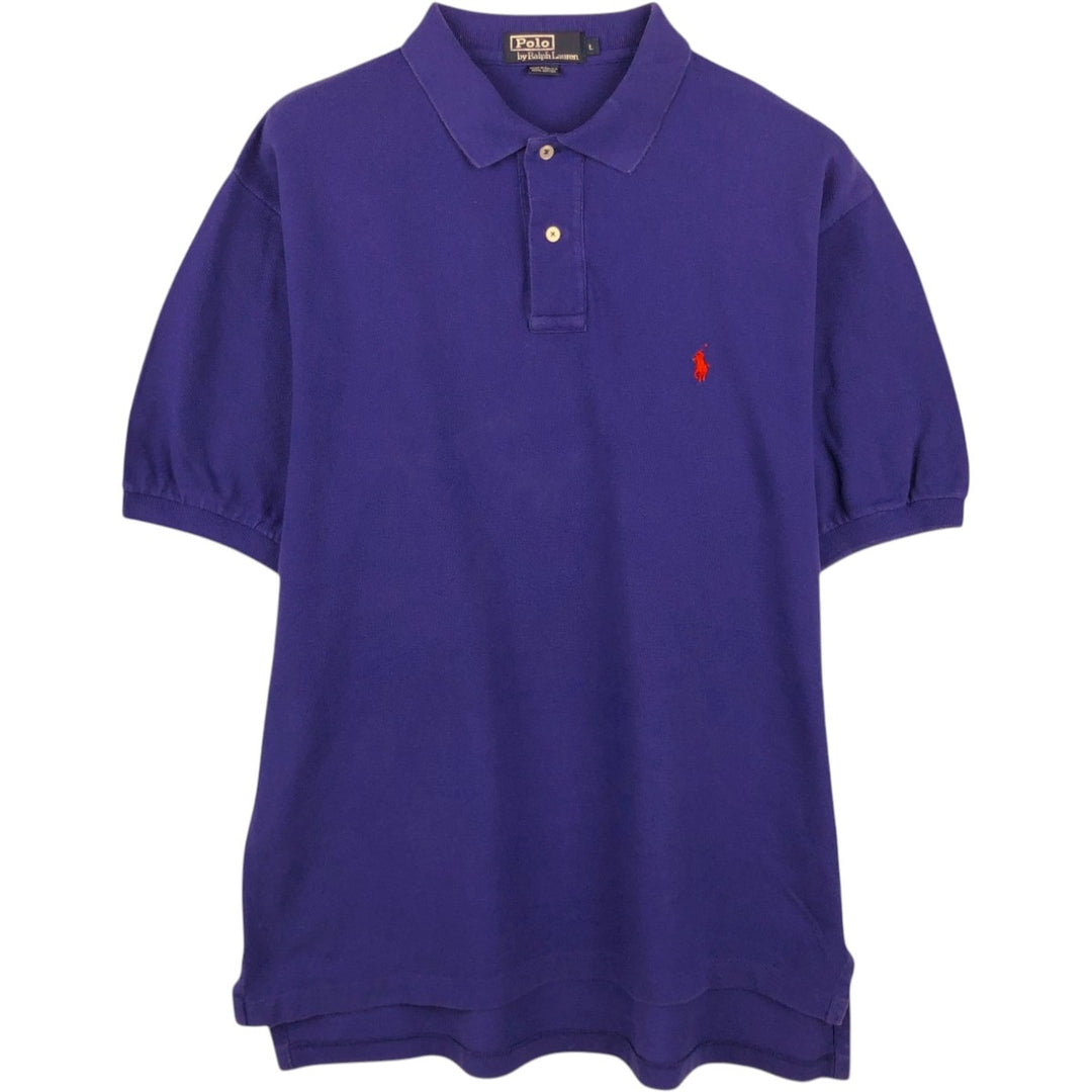 Ralph Lauren POLO by Ralph Lauren short sleeve polo shirt, men's size L cotton Purple type blue-purple Vintage Second Hand
