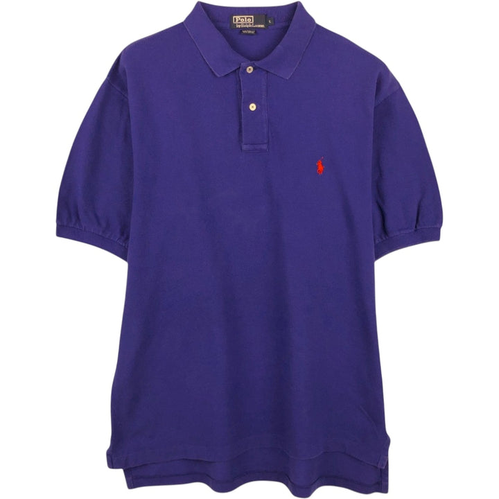 Ralph Lauren POLO by Ralph Lauren short sleeve polo shirt, men's size L cotton Purple type blue-purple Vintage Second Hand
