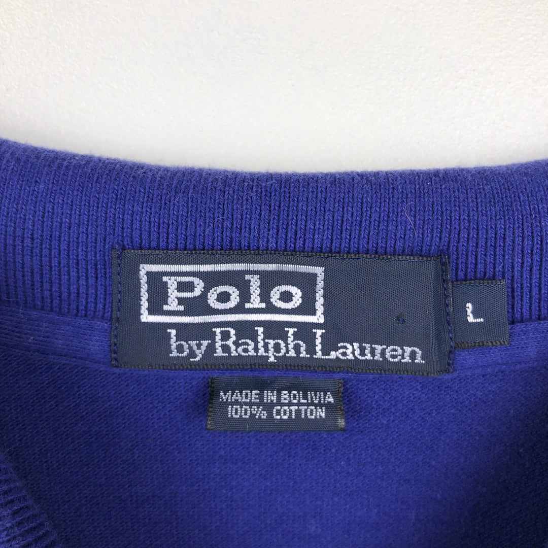Ralph Lauren POLO by Ralph Lauren short sleeve polo shirt, men's size L cotton Purple type blue-purple Vintage Second Hand