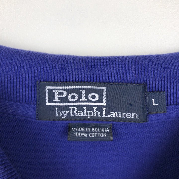 Ralph Lauren POLO by Ralph Lauren short sleeve polo shirt, men's size L cotton Purple type blue-purple Vintage Second Hand