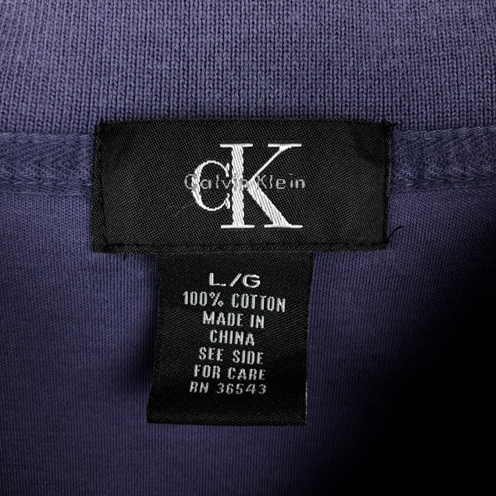 90s-00'S Calvin Klein short-sleeved polo shirt, men's size L equivalent, vintage. cotton Purple type blue-purple Vintage Second Hand