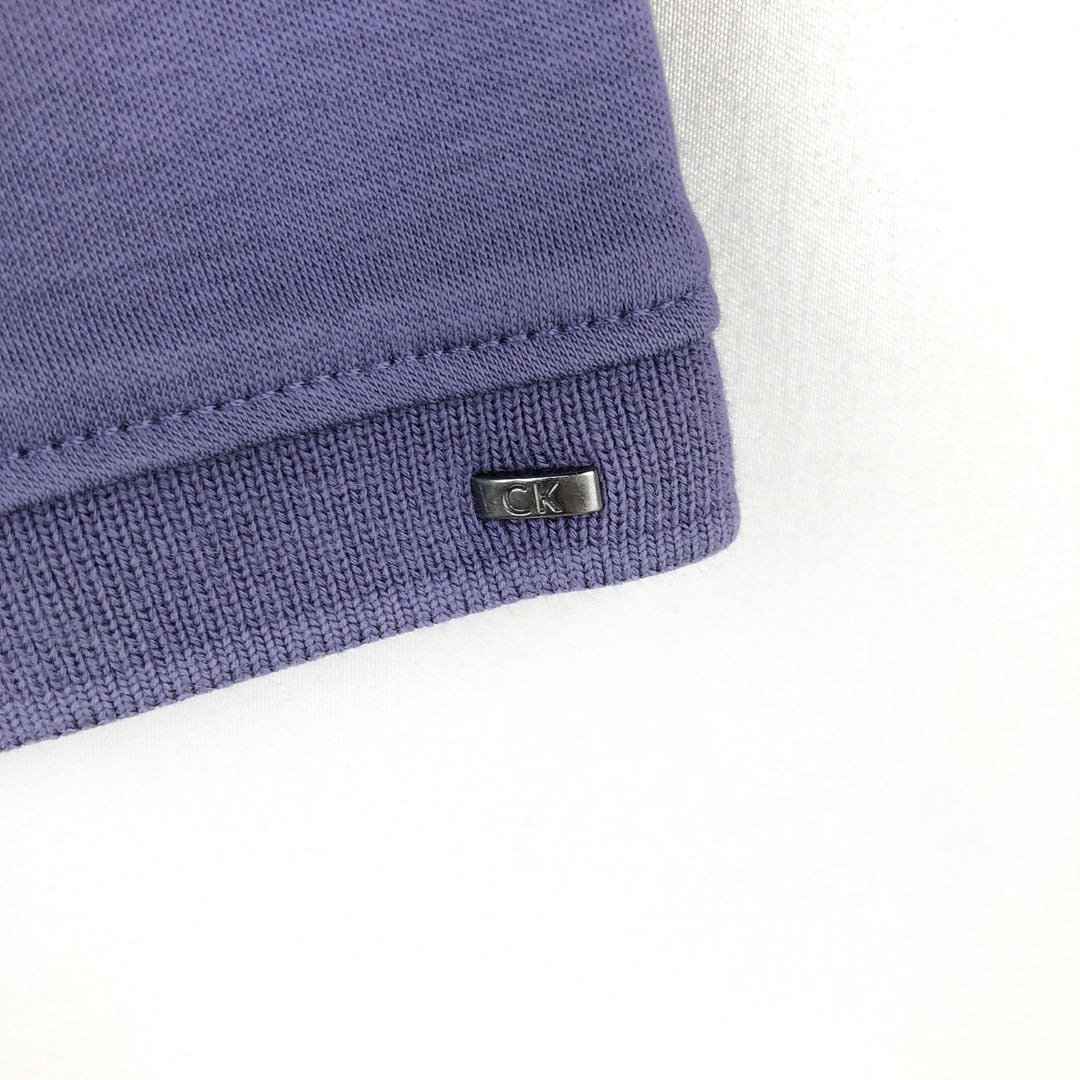 90s-00'S Calvin Klein short-sleeved polo shirt, men's size L equivalent, vintage. cotton Purple type blue-purple Vintage Second Hand