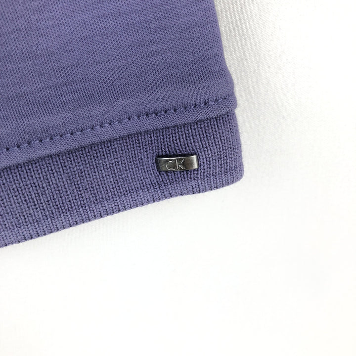 90s-00'S Calvin Klein short-sleeved polo shirt, men's size L equivalent, vintage. cotton Purple type blue-purple Vintage Second Hand