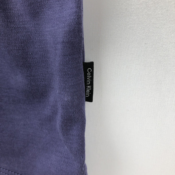 90s-00'S Calvin Klein short-sleeved polo shirt, men's size L equivalent, vintage. cotton Purple type blue-purple Vintage Second Hand