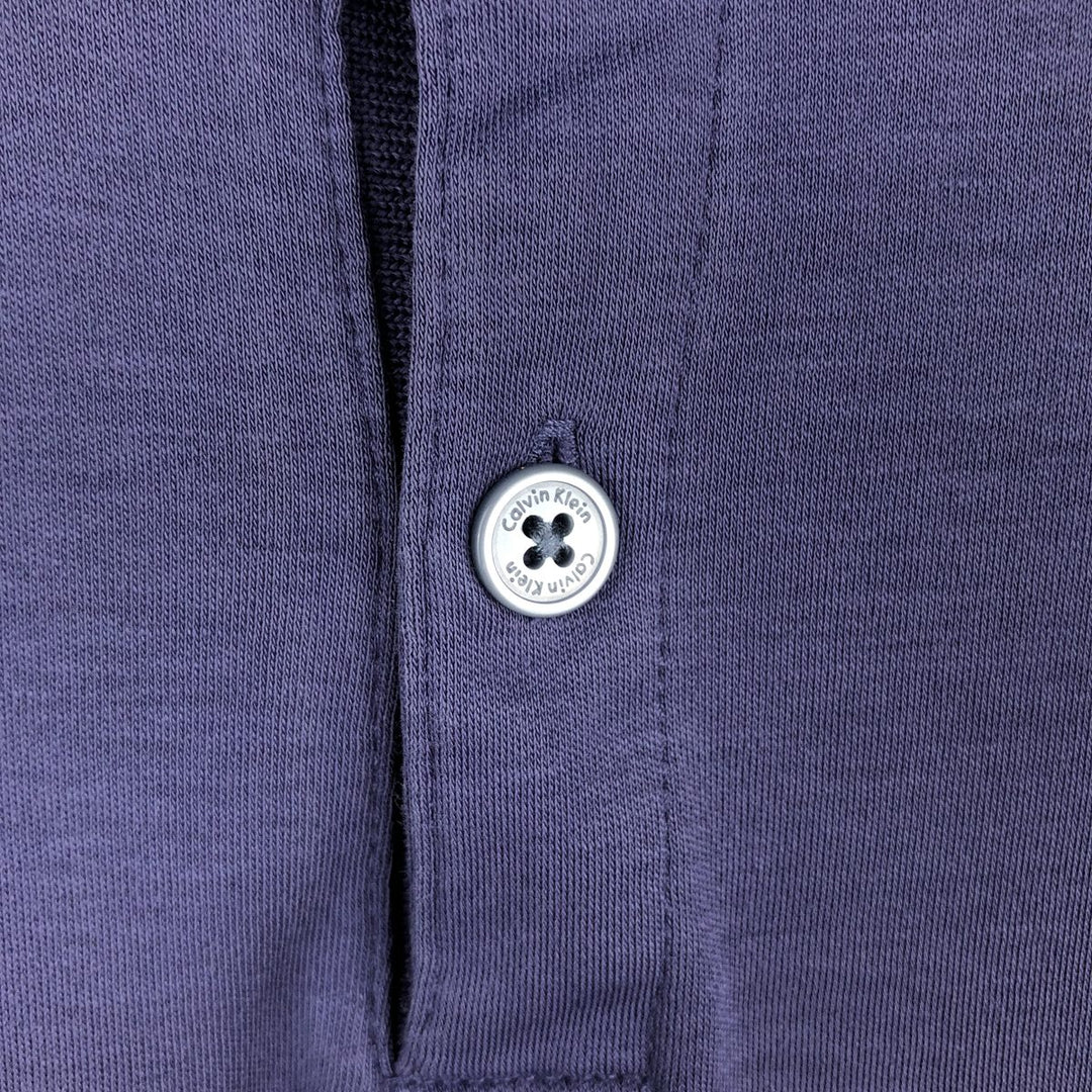 90s-00'S Calvin Klein short-sleeved polo shirt, men's size L equivalent, vintage. cotton Purple type blue-purple Vintage Second Hand