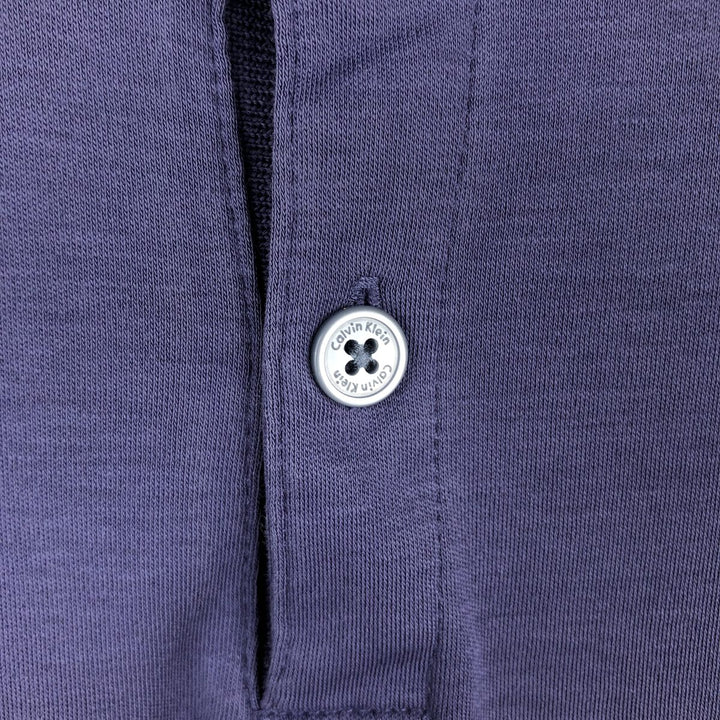 90s-00'S Calvin Klein short-sleeved polo shirt, men's size L equivalent, vintage. cotton Purple type blue-purple Vintage Second Hand