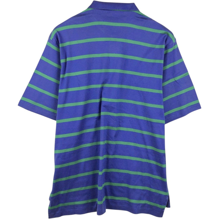 Ralph Lauren POLO GOLF Short Sleeve Striped Polo Shirt Men's XL cotton blue type Vintage Second Hand