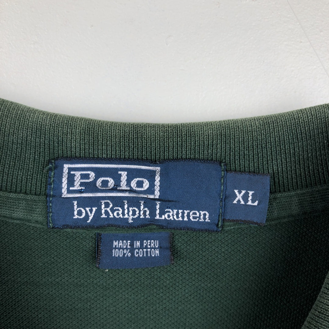 Ralph Lauren POLO by Ralph Lauren short sleeve polo shirt, men's XL size cotton green type Vintage Second Hand