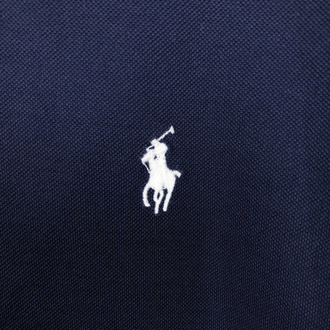 Ralph Lauren POLO GOLF PRO FIT Short-Sleeve Polo Shirt, Men's Size L (approx.) Pima Cotton navy blue type Vintage Second Hand