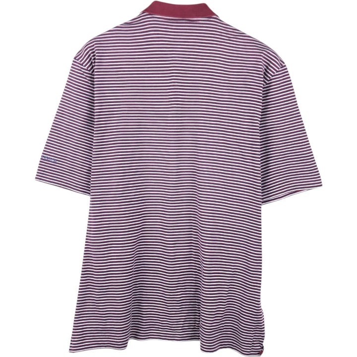 Ralph Lauren POLO by Ralph Lauren GOLF FIT Multi-stripe Short-Sleeve Polo Shirt, Men's Size XL (approx.) Pima Cotton red type Vintage Second Hand