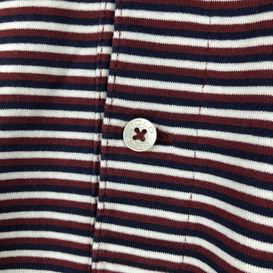 Ralph Lauren POLO by Ralph Lauren GOLF FIT Multi-stripe Short-Sleeve Polo Shirt, Men's Size XL (approx.) Pima Cotton red type Vintage Second Hand
