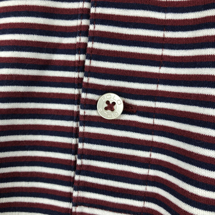 Ralph Lauren POLO by Ralph Lauren GOLF FIT Multi-stripe Short-Sleeve Polo Shirt, Men's Size XL (approx.) Pima Cotton red type Vintage Second Hand