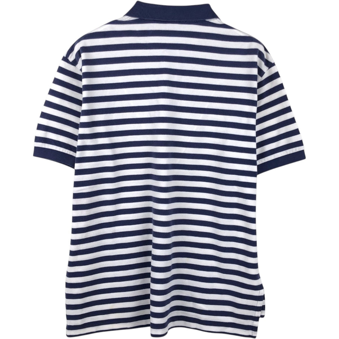 Ralph Lauren POLO by Ralph Lauren short sleeve striped polo shirt, men's size L cotton Purple type blue-purple Vintage Second Hand