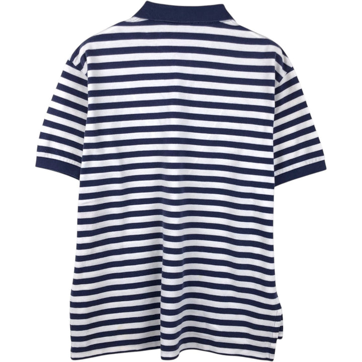 Ralph Lauren POLO by Ralph Lauren short sleeve striped polo shirt, men's size L cotton Purple type blue-purple Vintage Second Hand