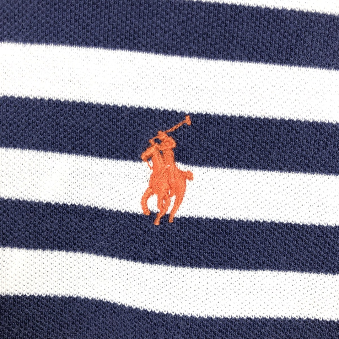 Ralph Lauren POLO by Ralph Lauren short sleeve striped polo shirt, men's size L cotton Purple type blue-purple Vintage Second Hand