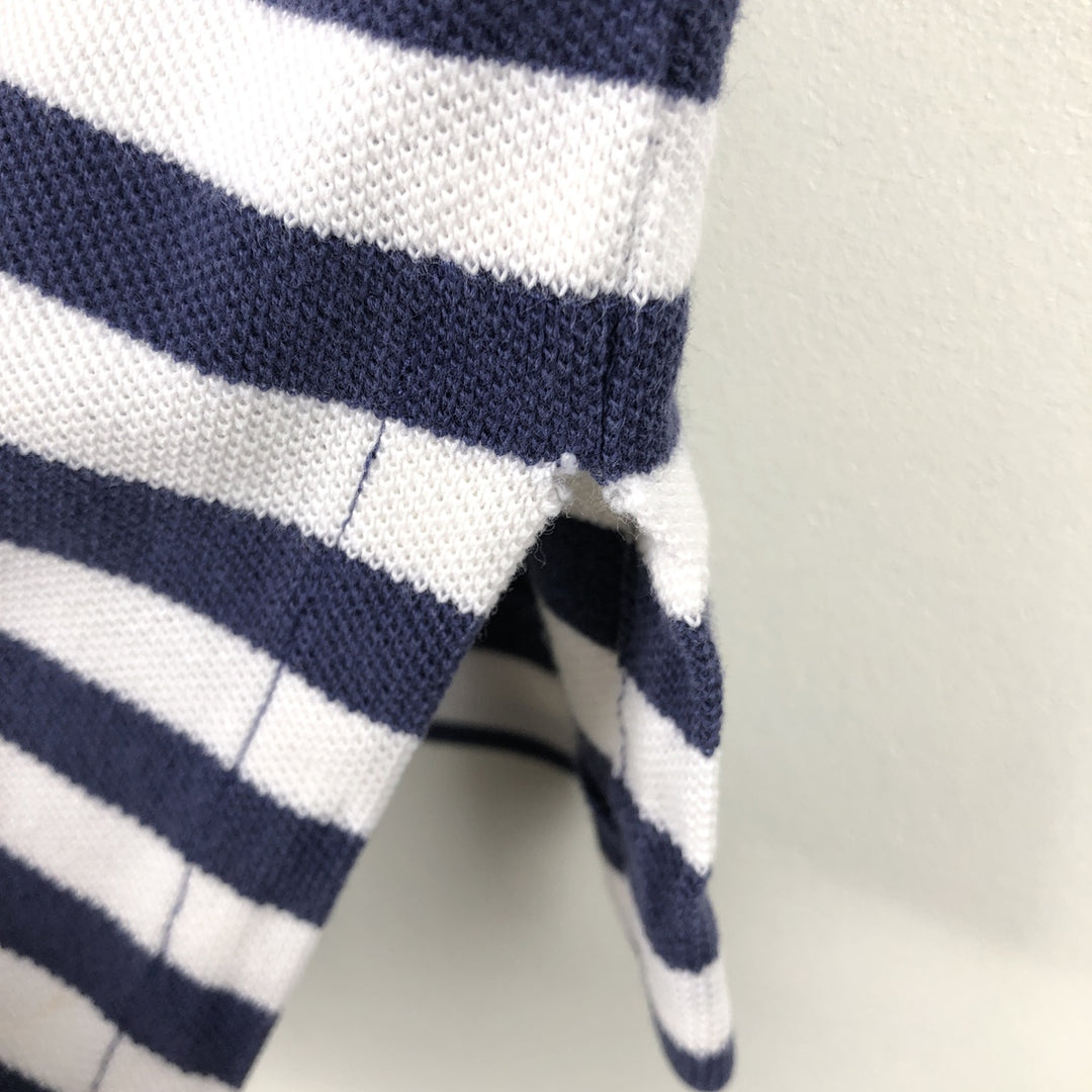 Ralph Lauren POLO by Ralph Lauren short sleeve striped polo shirt, men's size L cotton Purple type blue-purple Vintage Second Hand