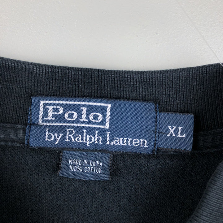 Ralph Lauren POLO by Ralph Lauren short sleeve polo shirt, men's XL size cotton black type Vintage Second Hand