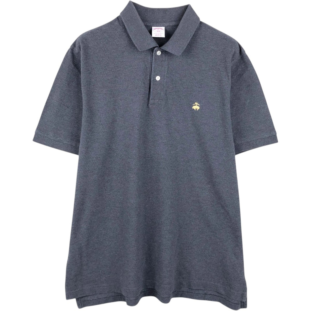 Brooks Brothers 1818 Short-Sleeve Polo Shirt, Men's Size XL (approx.) cotton Charcoal Vintage Second Hand