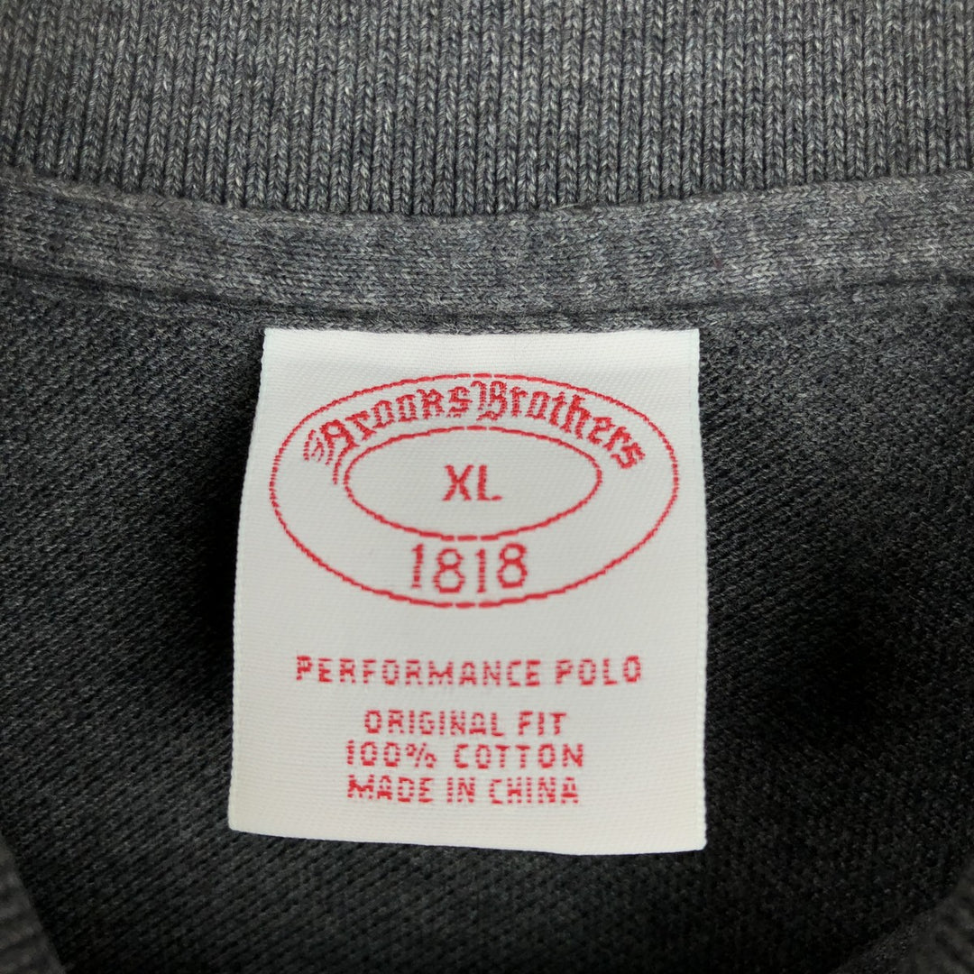 Brooks Brothers 1818 Short-Sleeve Polo Shirt, Men's Size XL (approx.) cotton Charcoal Vintage Second Hand