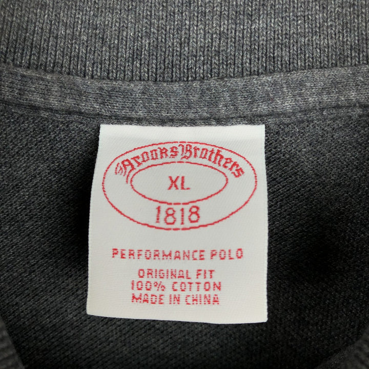 Brooks Brothers 1818 Short-Sleeve Polo Shirt, Men's Size XL (approx.) cotton Charcoal Vintage Second Hand