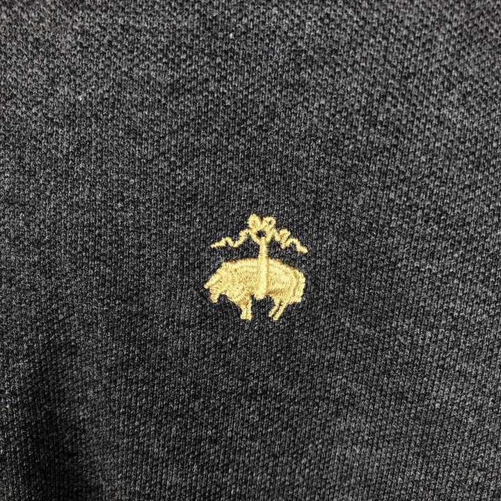 Brooks Brothers 1818 Short-Sleeve Polo Shirt, Men's Size XL (approx.) cotton Charcoal Vintage Second Hand