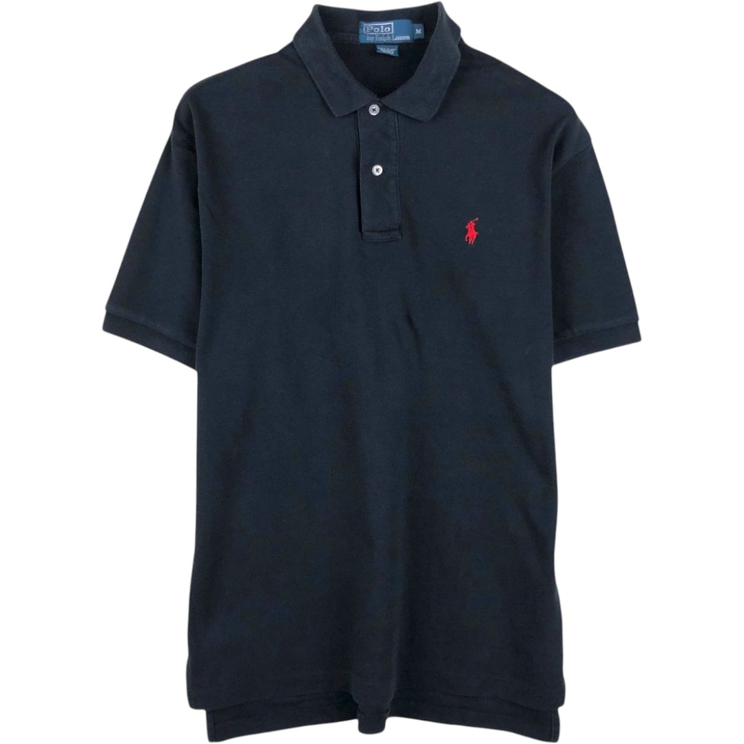 Ralph Lauren POLO by Ralph Lauren short sleeve polo shirt, men's size M cotton black type Vintage Second Hand