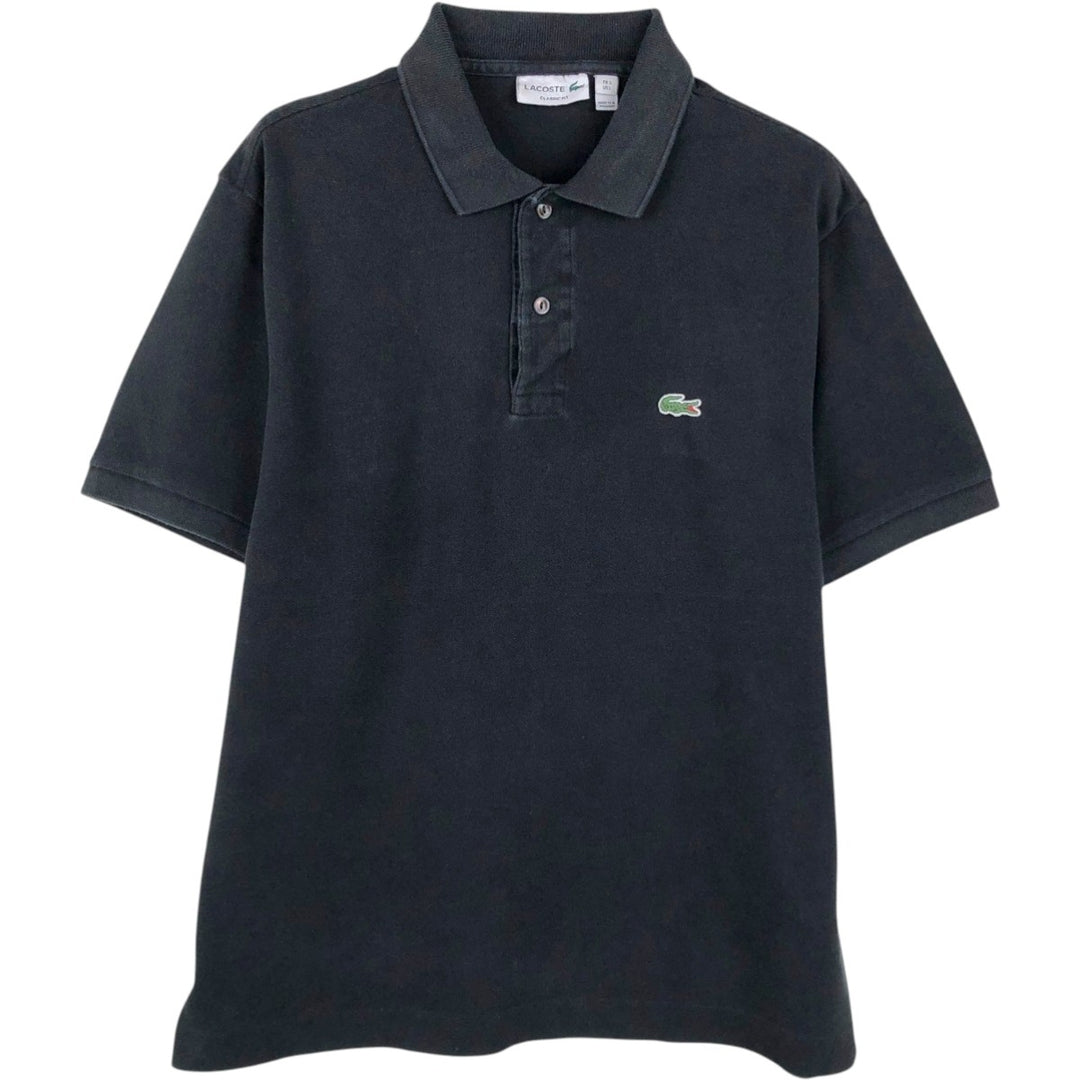 Lacoste Classic Fit short sleeve polo shirt, men's size L cotton black type Vintage Second Hand