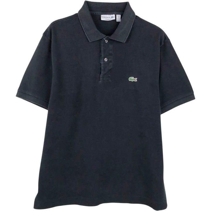 Lacoste Classic Fit short sleeve polo shirt, men's size L cotton black type Vintage Second Hand