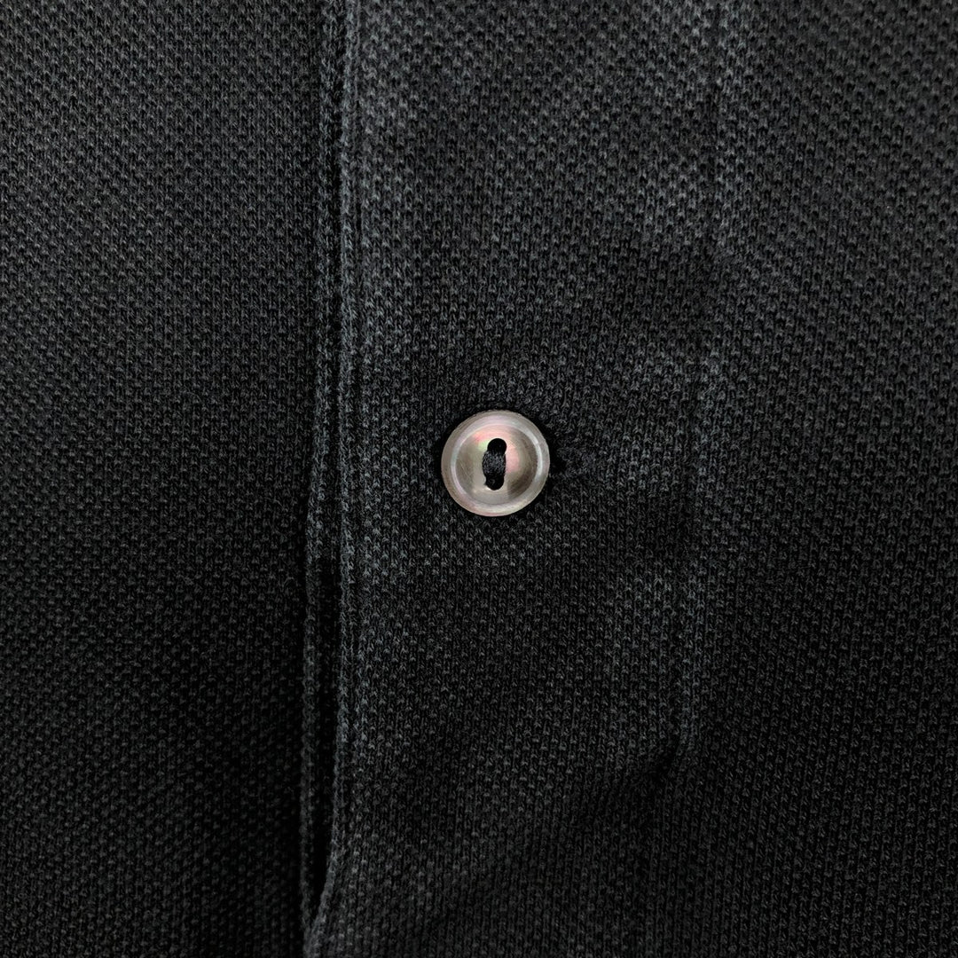 Lacoste Classic Fit short sleeve polo shirt, men's size L cotton black type Vintage Second Hand