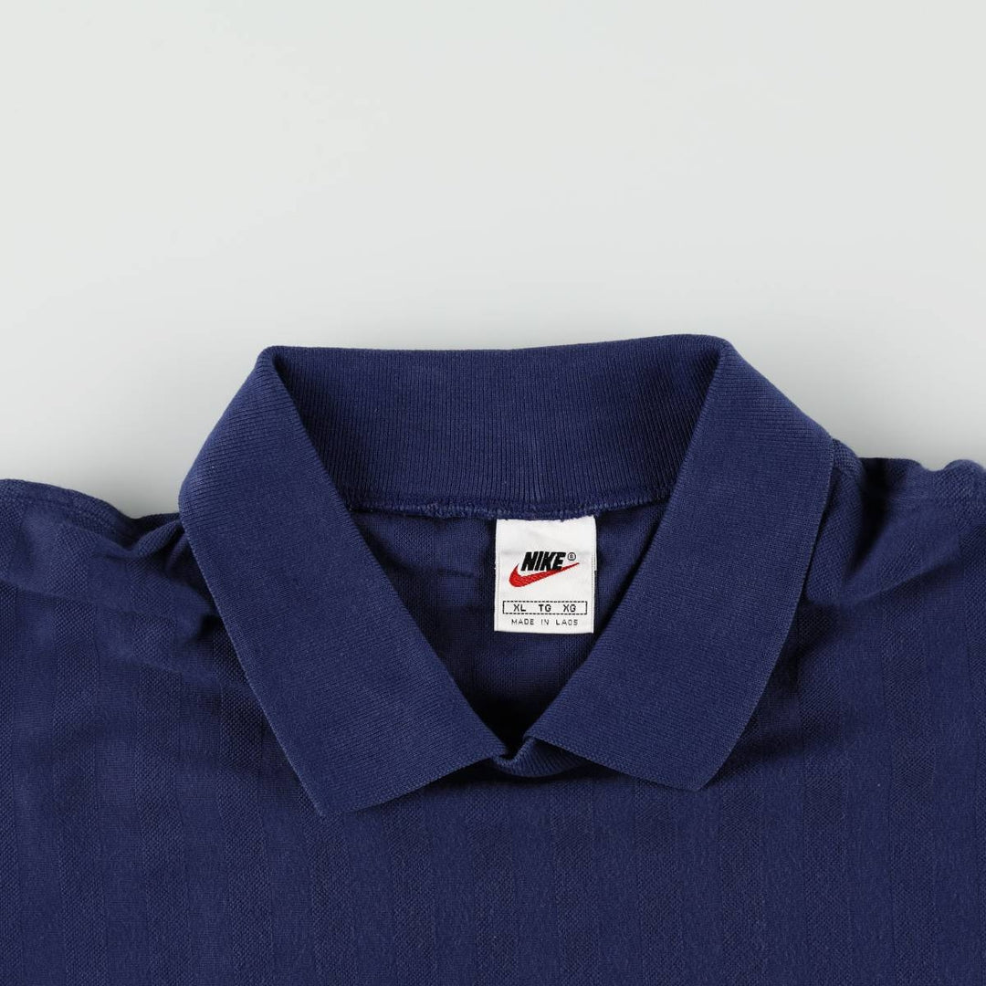 90'S Nike short sleeve polo shirt, men's XL size, vintage cotton navy blue type Vintage Second Hand