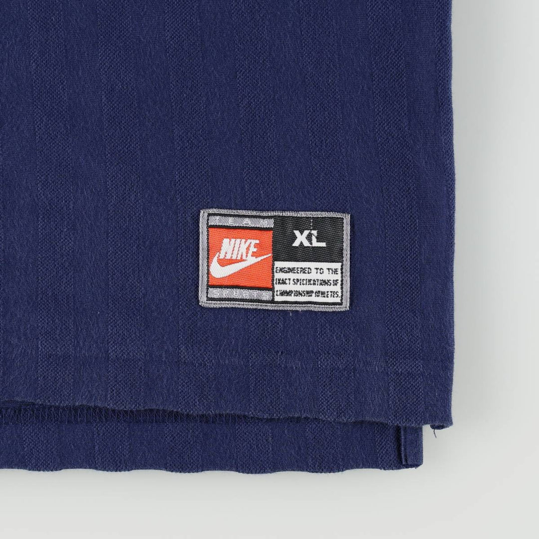 90'S Nike short sleeve polo shirt, men's XL size, vintage cotton navy blue type Vintage Second Hand