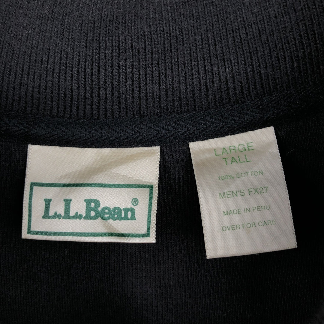 LLBean Men's Short Sleeve Polo Shirt (Size L) cotton black type Vintage Second Hand