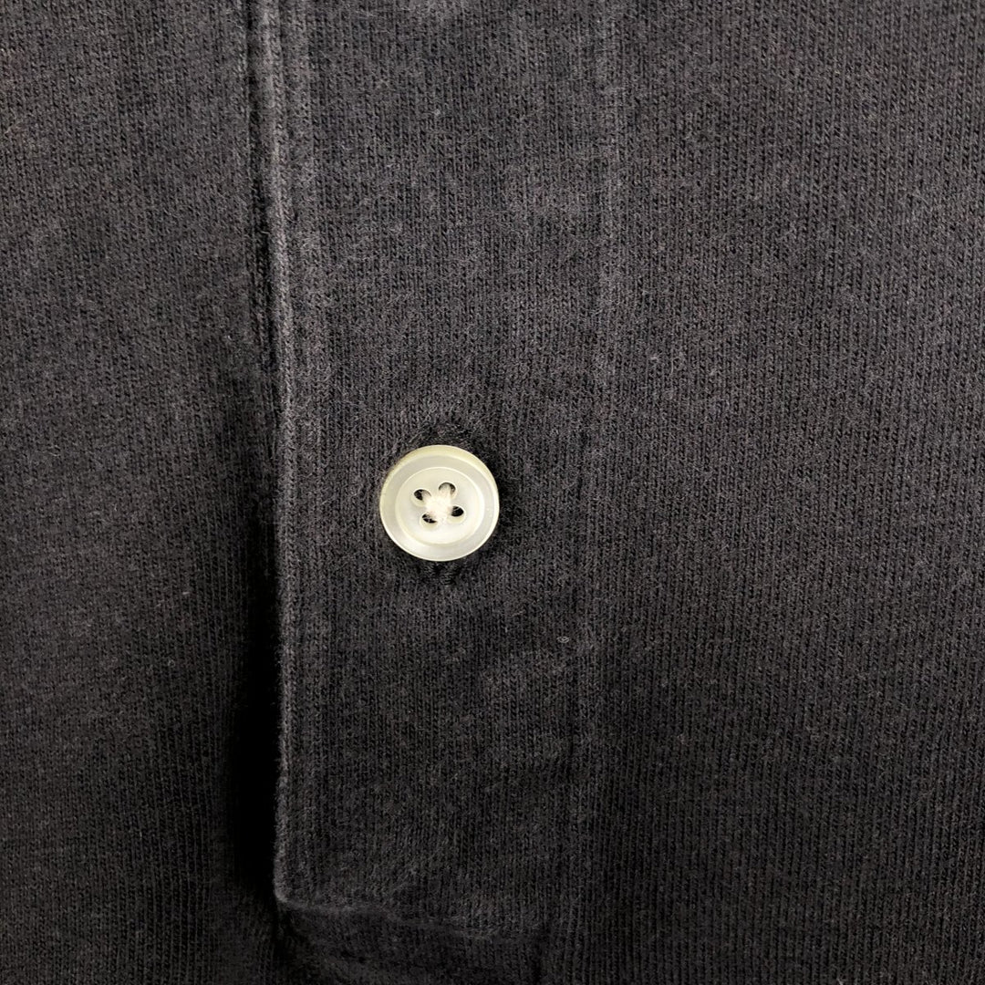 LLBean Men's Short Sleeve Polo Shirt (Size L) cotton black type Vintage Second Hand