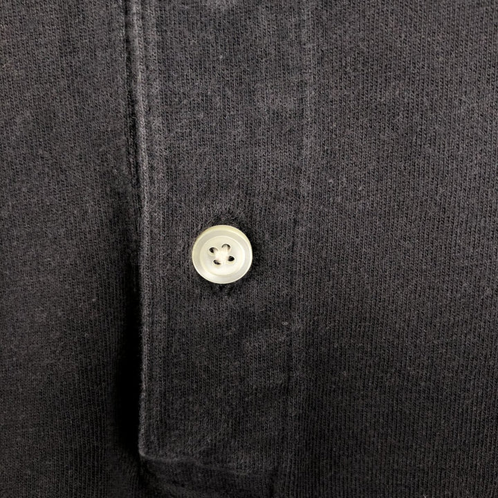 LLBean Men's Short Sleeve Polo Shirt (Size L) cotton black type Vintage Second Hand