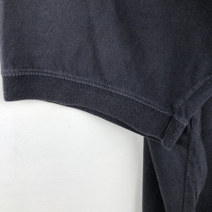 LLBean Men's Short Sleeve Polo Shirt (Size L) cotton black type Vintage Second Hand