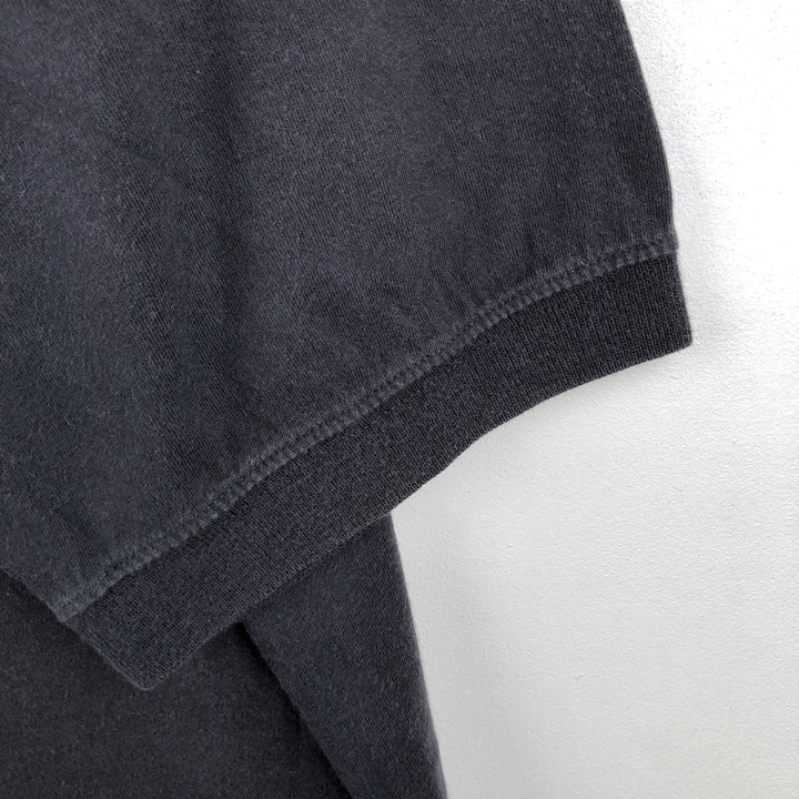 LLBean Men's Short Sleeve Polo Shirt (Size L) cotton black type Vintage Second Hand