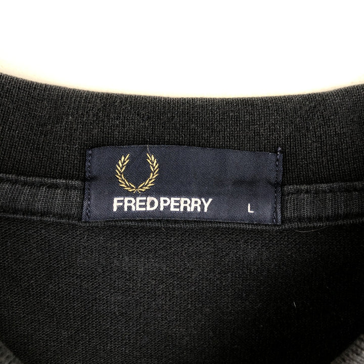 Fred Perry short sleeve polo shirt, size L for men cotton black type Vintage Second Hand